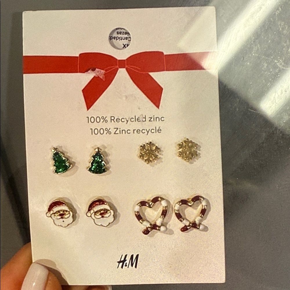 H&M Holiday Earring Set - Green, Gold, Red